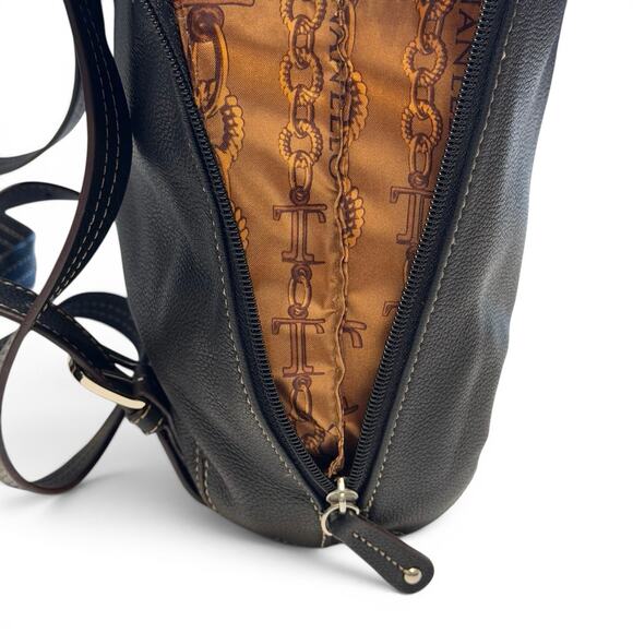 Tignanello Black Leather Backpack Purse NWT Pebbled Expandable Travel Daypack main image 9